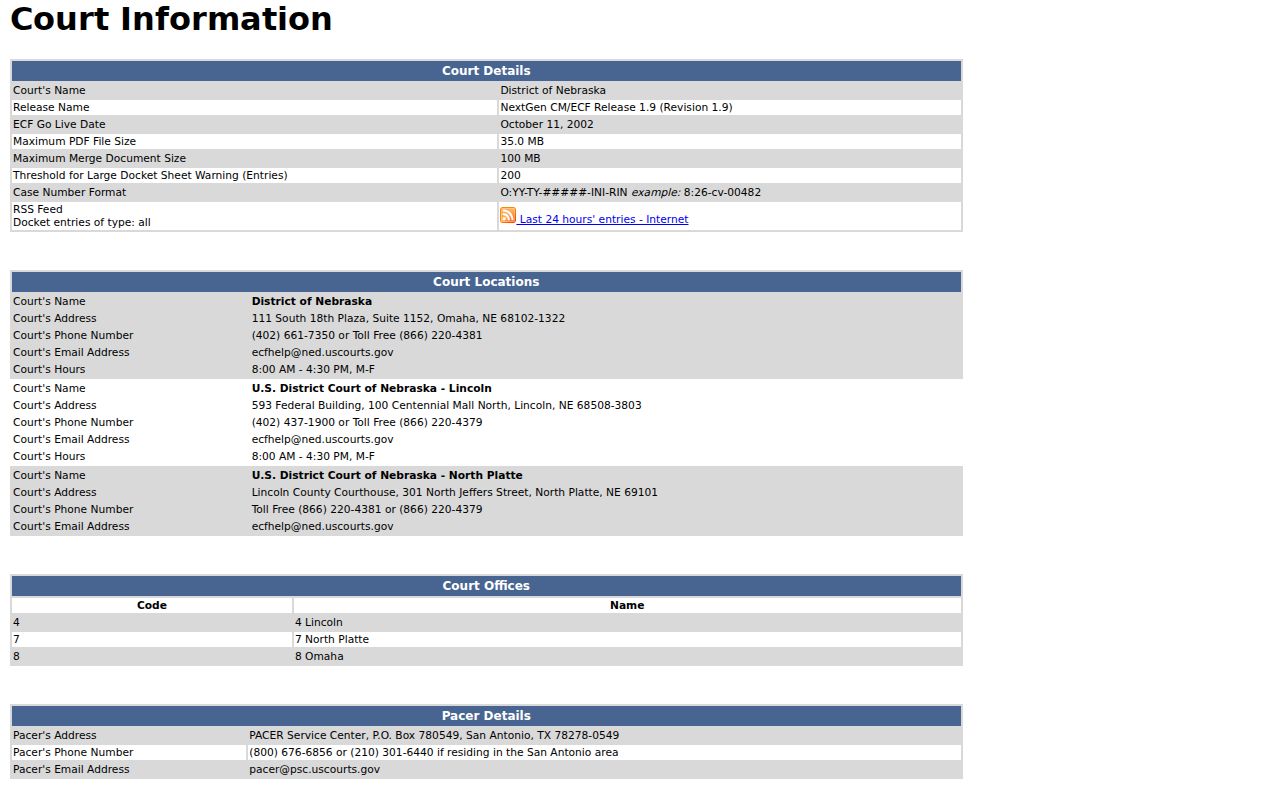 Thomas County case search federal CM ECF court information panel