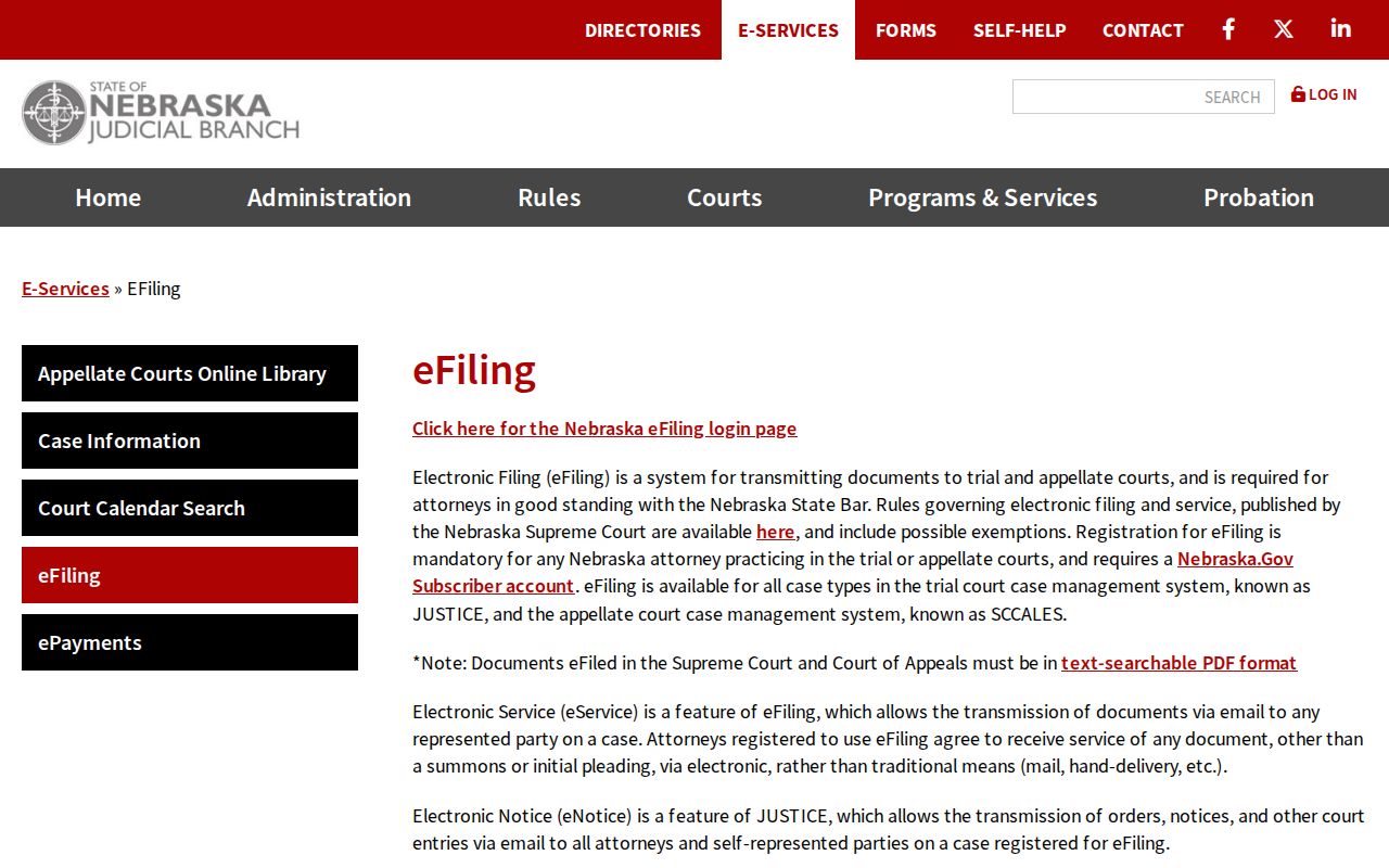 Thomas County case search eFiling eService and eNotice explanation