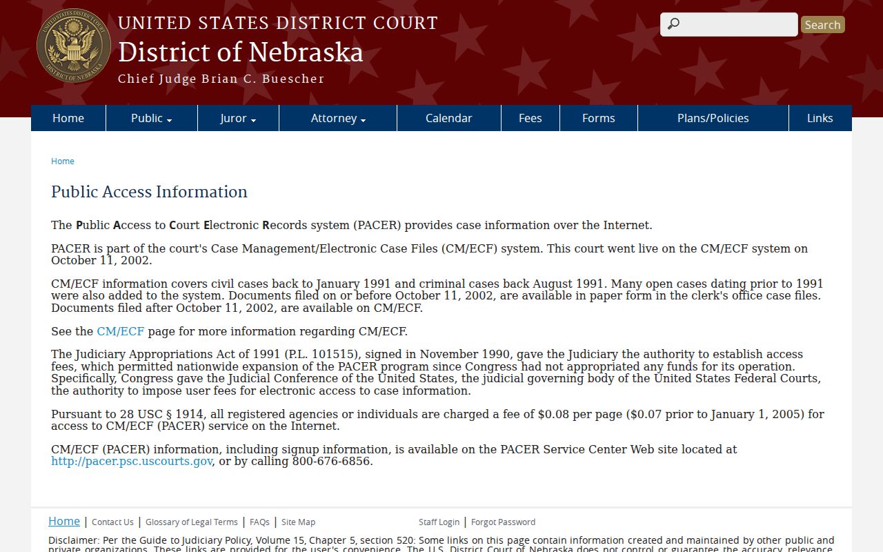 Thomas County court records federal PACER and CM-ECF access distinction