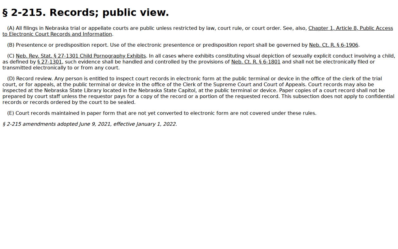 Thomas County court records public-view rule and public-terminal language