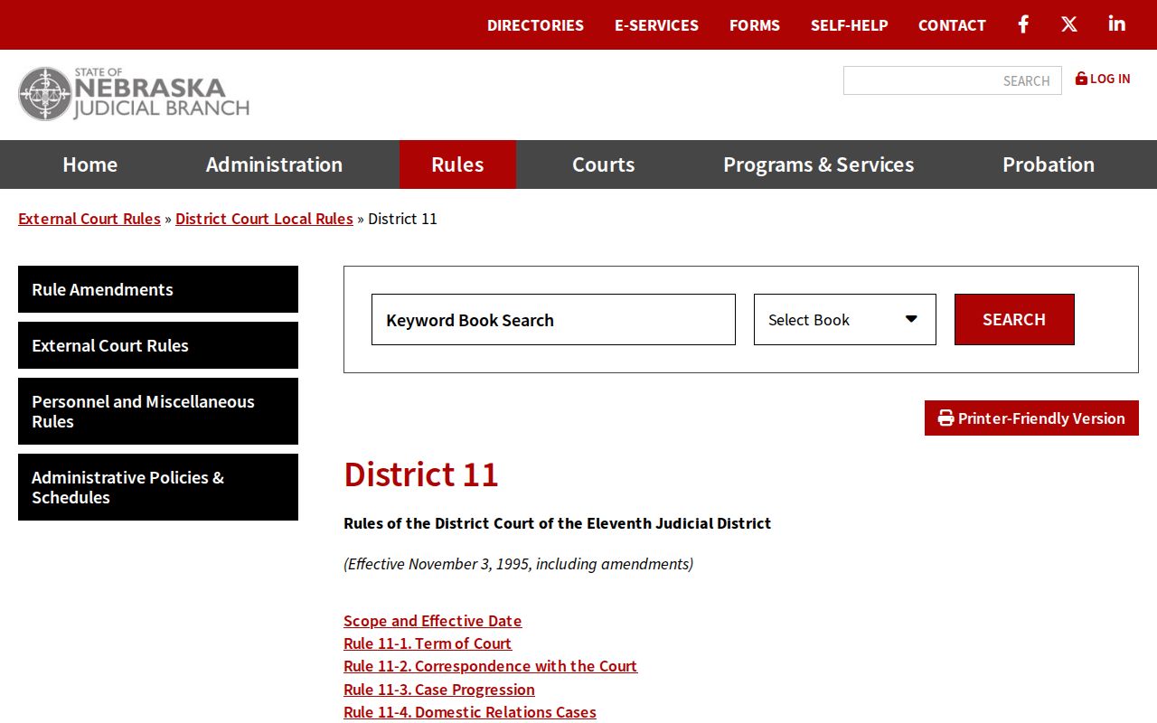 District 11 local rule page with problem-solving and modified-operations sections